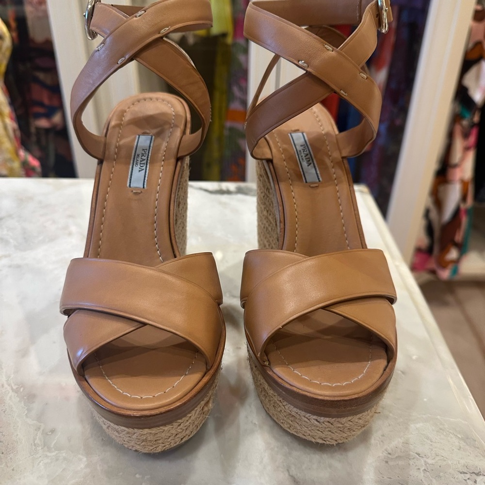 Prada platform espadrille size 41